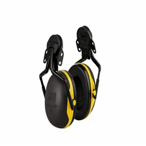 3M X2P5E Hard Hat Mounted Ear Muffs, 24dB, Black, Yellow | CD2LHX 52JH56