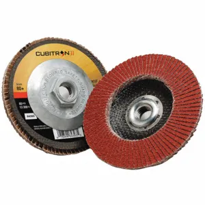 3M 969F Flap Disc, Ceramic Grain, 4 1/2 Inch Disc Diameter, 80 Abrasive Grit | CF2DUQ 448D78