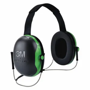 3M X1B Ear Muffs, Behind-The-Neck Earmuff, Passive, 22 Db Nrr, Abs/Polyurethane, Black/Green | CN7UCP 475M47