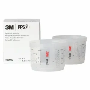 3M 26115 Pressure Spray Gun Cup, 6.8 fl Oz Capacity, 2 Pk | CE9RWE 478A90