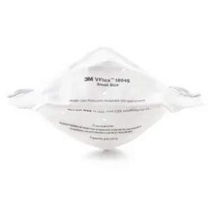 3M 1804S Disposable Respirator, Level 1, Flat-Fold, S Mask Size, Single, Adj, 50 PK | CN7VLE 495J13