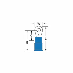 3M MV14-4R/SK Ring Terminal Blue Brazed 16-14, 1000 Pk | AC2FDW 2JKK2