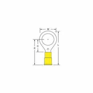 3M MV10-12RK Ring Terminal Yellow Brazed 12-10, 500 Pk | AC2FJZ 2JLL9