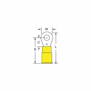 3M MNG10-8RK Ring Terminal Yellow Brazed 12-10, 500 Pk | AC2FMB 2JLZ2