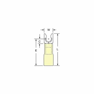 3M MH10-10FLK Fork Terminal, 12 To 10 Awg, Yellow, 250 Pk | AC2FKD 2JLN7