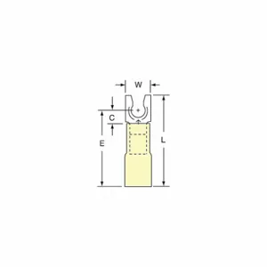 3M MH10-8FLK Fork Terminal Yellow 12 To 10 Awg, 250 Pk | AC2FKB 2JLN3