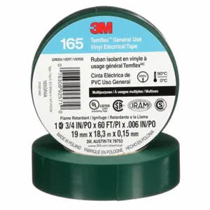 3M 165GR4A Insulating Electrical Tape, 165, Vinyl, 3/4 Inch x 60 ft | CN7WJF 61CF59