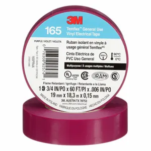 3M 165PR4A Insulating Electrical Tape, 165, Vinyl, 3/4 Inch x 60 ft | CN7WHX 61CF54