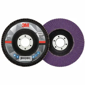 3M 769F Flap Disc, Ceramic Grain, 4 1/2 Inch Disc Diameter, 120 Abrasive Grit | CF2DVV 498Y06