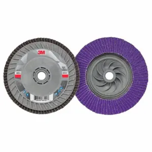 3M 7100243779 Flap Disc, Type 29, 5 Inch x 5/8 11, Ceramic, 40 Grit, Plastic Bk, Std Density, 769F | CN7UKR 498Y25