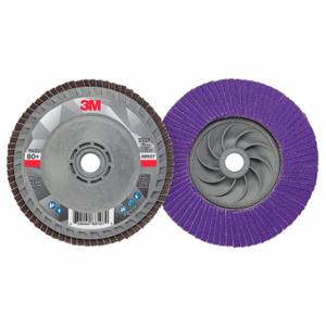 3M 7100243873 Flap Disc, Type 29, 4 1/2 Inch x 5/8 11, Ceramic, 80 Grit, Plastic Bk, Std Density | CN7UKQ 498Y17