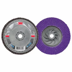 3M 7100243874 Flap Disc, Type 29, 4 1/2 Inch x 5/8 11, Ceramic, 60 Grit, Plastic Bk, Std Density | CN7UKP 498Y16