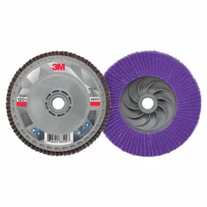 3M 7100243875 Flap Disc, Type 27, 4 1/2 Inch x 5/8 11, Ceramic, 120 Grit, Plastic Bk, Std Density | CN7UKH 498Y14