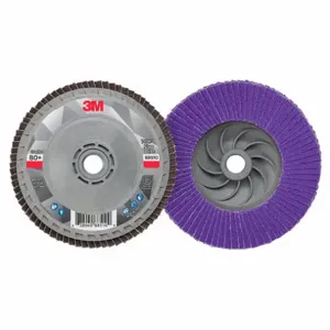 3M 7100243876 Flap Disc, Type 27, 4 1/2 x 5/8-11, Ceramic, 40 Grit, Plastic, Black, Standard Density | CN2RFR 947D / 48WZ81