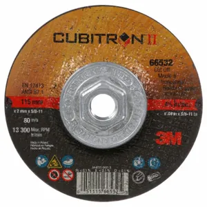 3M 7100247111 Depressed Center Wheel, 4 1/2 Inch Dia., 5/8-11 Inch Hole, Ceramic Grain, 36 Grit, Type 27 | CN2QVQ 60440311615 / 22PA32