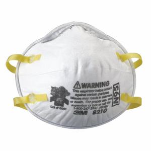 3M 8210 Einweg-Atemschutzmaske, Dual, nicht verstellbar, Metall-Nasenklammer, Standard, 20 Stück | CN7TYR 3KP43