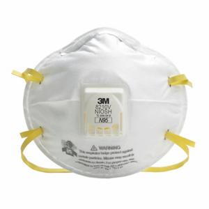 3M 8210V Einweg-Atemschutzmaske, Dual, nicht verstellbar, Metall-Nasenklammer, Standard, 10 Stück | CN7TYG 14F203