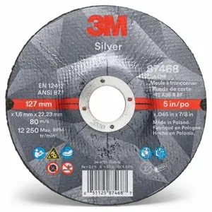 3M 87468 Ceramic Depressed Center Wheels, 5 Inch, 7/8 Inch Arbor Hole Size | CF2NBG 22PA10