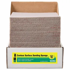 3M 904-ESF Contour Sanding Sponge, 4 1/2 Inch W X 5 1/2 Inch L X 3/16 Inch T, Aluminum Oxide | CN7WAH 375PE3