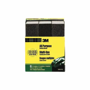 3M 907NA-3P-CC Sanding Sponge, 2 5/8 Inch X 3 3/4 X 1 Inch Size, Aluminum Oxide, Extra Fine/Fine, 6Pk | CN7WBK 293X30