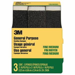 3M 908NA-3P-CC Sanding Sponge, 2 5/8 Inch X 3 3/4 X 1 Inch Size, Aluminum Oxide, Fine/Medium | CN7WBR 293X31