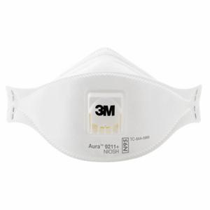 3M 9211+ Disposable Respirator, Single, Non-Adj, Metal Nose Clip, Std, White, M Mask Size, 10 PK | CN7TYP 21LP03