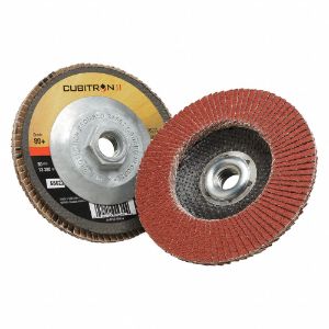 3M 967A Flap Disc, Ceramic, 4 1/2 Inch Disc Diameter, 80 Abrasive Grit | CF2DPG 30CP38