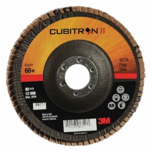 3M 967A Flap Disc, Ceramic Grain, 5 Inch Disc Diameter, 60 Abrasive Grit | CF2DTQ 447Z68