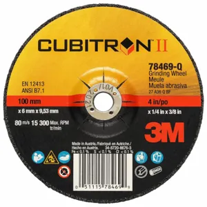 3M DCGW Ceramic Grain Depressed Center Wheel, 4 Inch, 3/8 Inch Arbor Hole Size | CF2NBA 447Z67