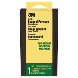 3M DSFM-F-ESF-10 Sanding Sponge, 2 7/8 Inch X 4 7/8 X 1 Inch Size, Aluminum Oxide, Fine/Medium | CN7WBZ 294F62