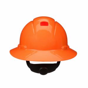 3M H-806SFR-UV Full Brim Hard Hat, Full Brim Head Protection, Orange, Ratchet, HDPE | CN7VDR 788VM9