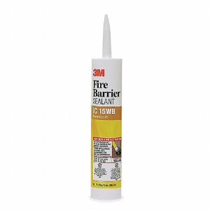 3M IC-15WB+-10.1OZ Firestop Sealant, 10 Oz Cartridge, Up to 3 Hr Fire Rating, Yellow | CF2DXX 3BE31