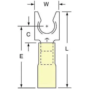 3M MH10-14FLK Fork Terminal Yellow 12 To 10 Awg | AB9KRN 2DPT4