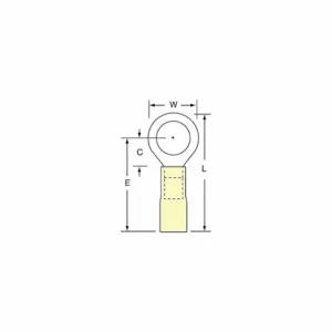 3M MH10-38RK Ring Terminal Yellow Brazed 12-10, 250 Pk | AC2FJK 2JLK1