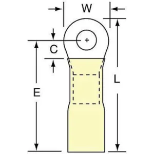 3M MH10-8RK Ring Terminal Yellow Brazed 12-10 | AC2FJY 2JLL8