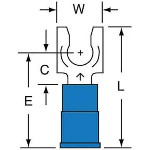 3M MNG14-10FLK Fork Terminal Blue 16 To 14 Awg, 1000 Pk | AB9KWL 2DRL7