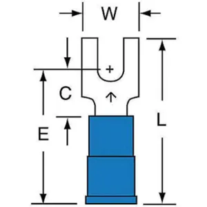 3M MNG14-6FBK Fork Terminal Blue 16 To 14 Awg, 1000 Pk | AB9KTV 2DPZ3