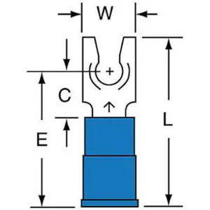 3M MNG14-8FLK Fork Terminal Blue 16 To 14 Awg, 1000 Pk | AB9LAZ 2DTR9