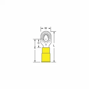 3M MV10-610RK Ring Terminal Yellow Brazed 12-10, 500 Pk | AC2FLK 2JLW1