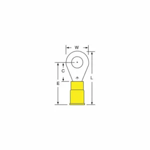 3M MVU10-14R/SK Ring Terminal Yellow Butted 12-10, 500 Pk | AC2FDU 2JKJ8