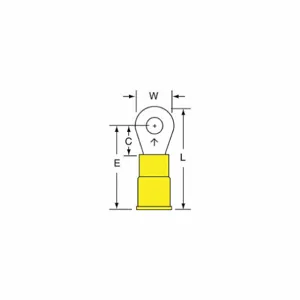 3M MVU10-8RK Ring Terminal Yellow Butted 12-10, 500 Pk | AC2FGZ 2JLC3