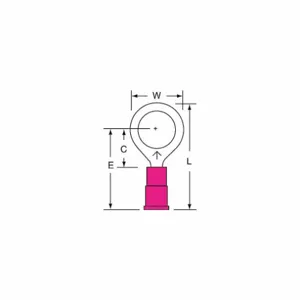 3M MVU18-38RK Ring Terminal Red Butted 22 To 18, 1000 Pk | AB9LBH 2DTV8