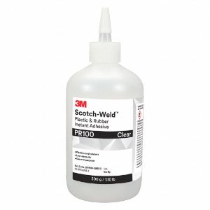 3M PR100 Plastic and Rubber Instant Adhesive, 1.1 Lbs Bottle, 80 to 120 cPs | CE9TGR 400G25