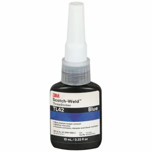 3M TL42-10 Threadlocker, Scotch-Weld TL42, Blue, 0.34 fl oz, Bottle, 1 EA | CN7WLX 2XLH9