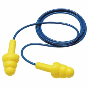 3M VP340-4004 Ear Plugs, Flanged, 25 Db Nrr, Gen Purpose, Corded, Reusable, Push-In, Yellow, 5 PK | CN7UDA 3NHR4