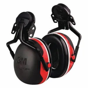 3M X3P5E Hard Hat Mounted Ear Muffs, 25dB, Black, Red | CD2LHV 52JH52