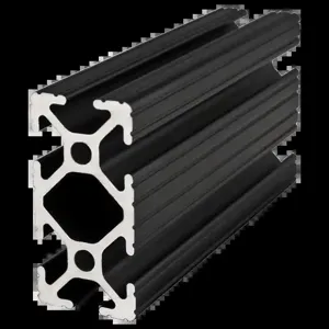 80/20 1020-BLACK-72 Extrusion, 6 Open T-Slot, 145 Inch Length, 2 Inch Height, Aluminum, Black | AF8ZTU 29NZ66