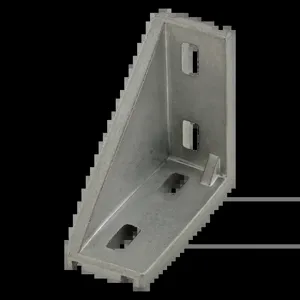 80/20 14070 Inside Corner Bracket, 4 Hole, 57mm x 28mm x 57mm, Aluminum, Clear | AE4EZE 5JRT3