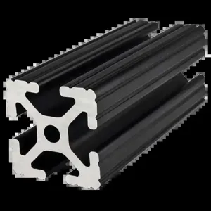 80/20 1515-BLACK-145 Extrusion, 4 Open T-Slot, 145 Inch Length, Aluminum, Black | AF8ZTW 29NZ68