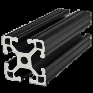 80/20 1515-LITE-BLACK-145 Extrusion, Lite, 4 Open T-Slot, 145 Inch Length, Aluminum, Black | AF8ZTX 29NZ69